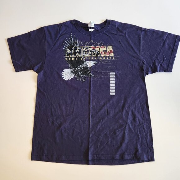 America Home Of The Brave T-Shirt We The People USA Flag Eagle Patriotic XL NEW - Picture 2 of 7